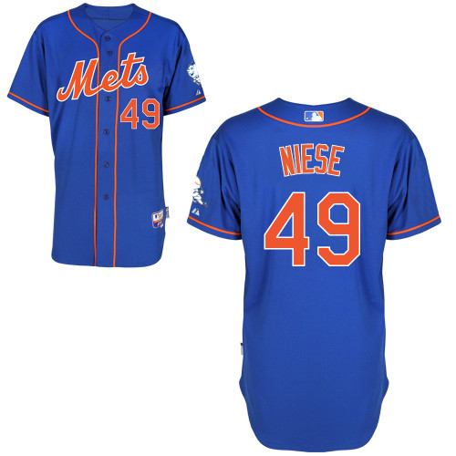Jonathon Niese #49 mlb Jersey-New York Mets Women's Authentic Alternate Blue Home Cool Base Baseball Jersey